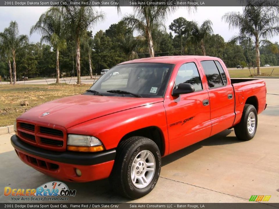 2001 Dodge Dakota Sport Quad Cab Flame Red / Dark Slate Gray Photo #7