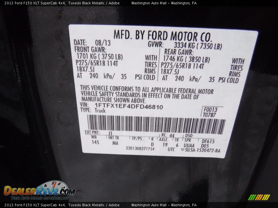 2013 Ford F150 XLT SuperCab 4x4 Tuxedo Black Metallic / Adobe Photo #24