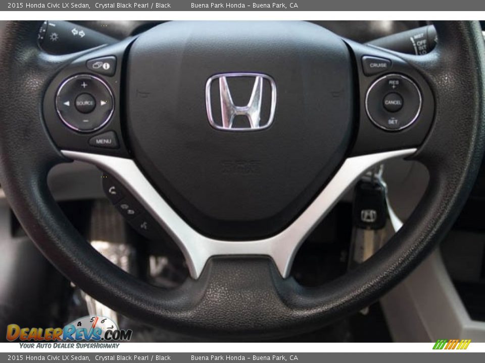 2015 Honda Civic LX Sedan Crystal Black Pearl / Black Photo #14