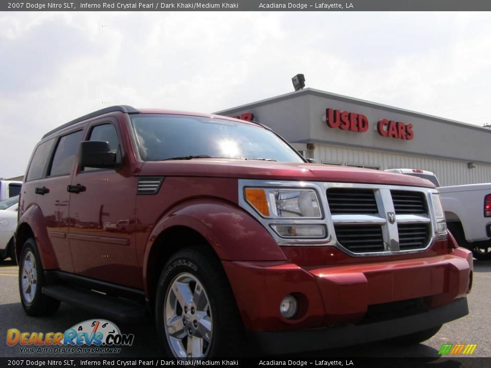 2007 Dodge Nitro SLT Inferno Red Crystal Pearl / Dark Khaki/Medium Khaki Photo #1