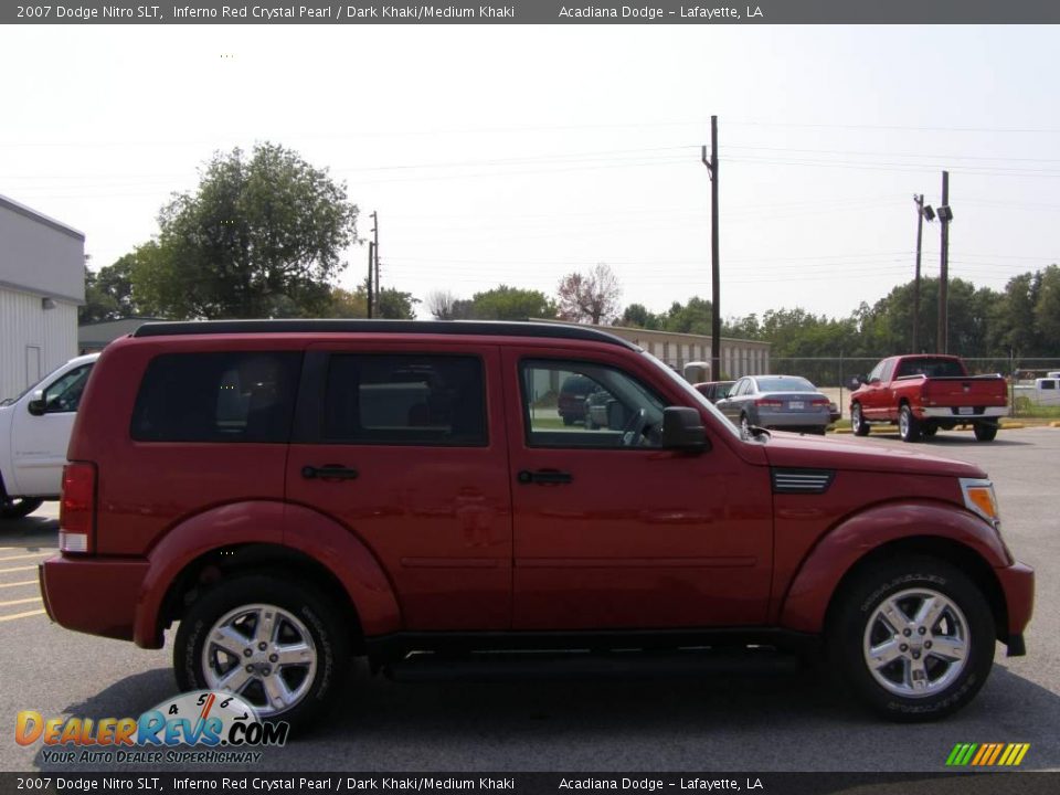 2007 Dodge Nitro SLT Inferno Red Crystal Pearl / Dark Khaki/Medium Khaki Photo #2