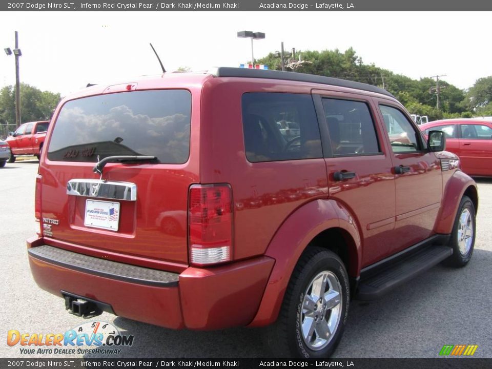 2007 Dodge Nitro SLT Inferno Red Crystal Pearl / Dark Khaki/Medium Khaki Photo #3