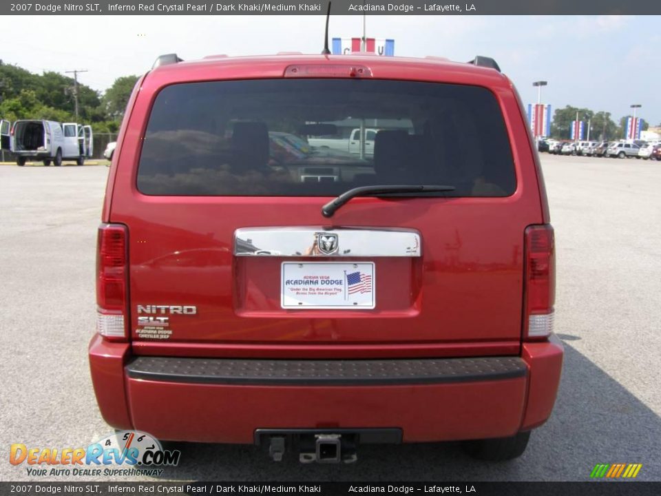 2007 Dodge Nitro SLT Inferno Red Crystal Pearl / Dark Khaki/Medium Khaki Photo #4