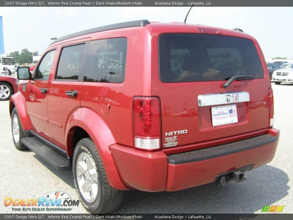 2007 Dodge Nitro SLT Inferno Red Crystal Pearl / Dark Khaki/Medium Khaki Photo #5