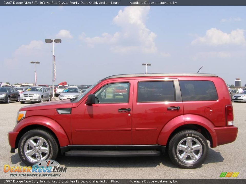 2007 Dodge Nitro SLT Inferno Red Crystal Pearl / Dark Khaki/Medium Khaki Photo #6