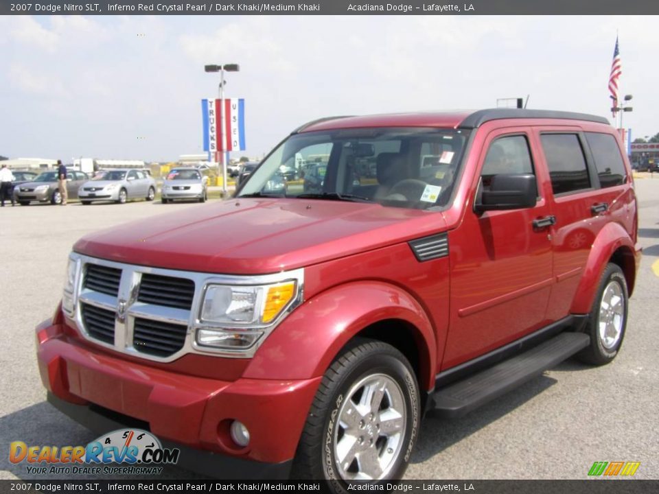 2007 Dodge Nitro SLT Inferno Red Crystal Pearl / Dark Khaki/Medium Khaki Photo #7