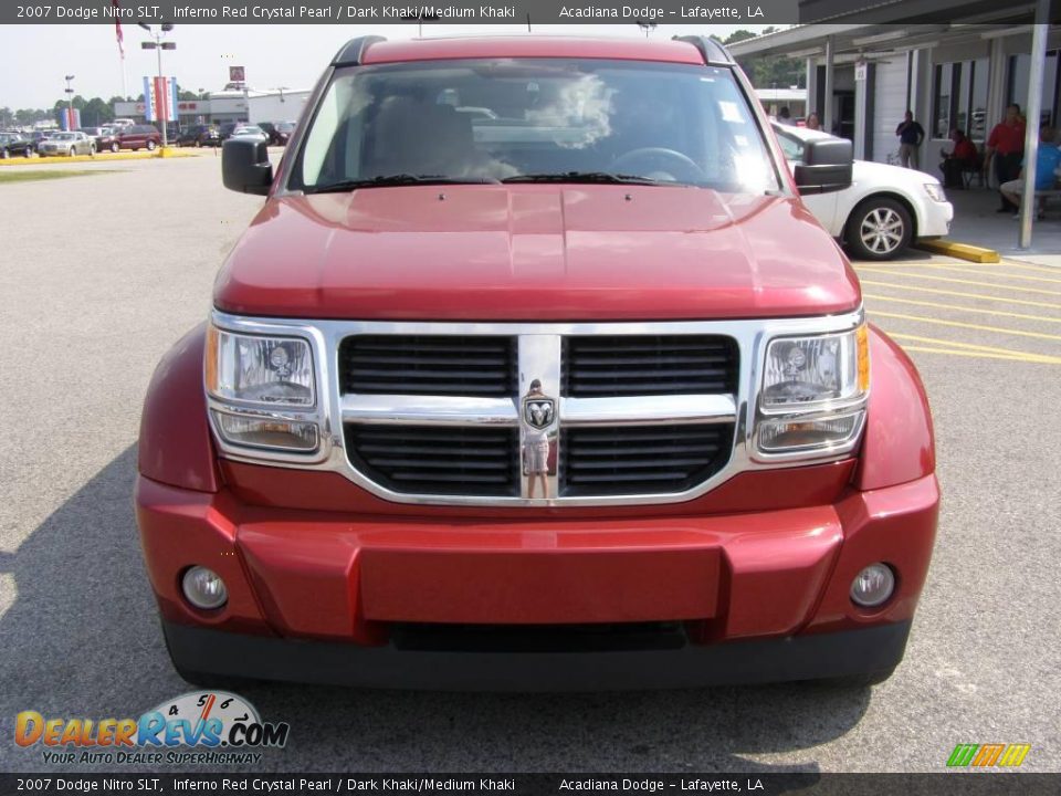 2007 Dodge Nitro SLT Inferno Red Crystal Pearl / Dark Khaki/Medium Khaki Photo #8