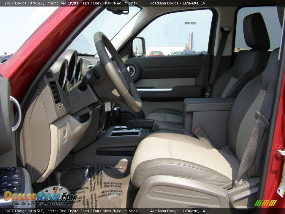 2007 Dodge Nitro SLT Inferno Red Crystal Pearl / Dark Khaki/Medium Khaki Photo #9