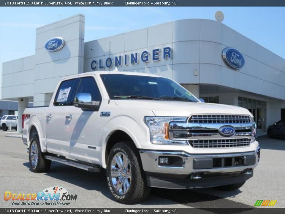 2018 Ford F150 Lariat SuperCrew 4x4 White Platinum / Black Photo #1