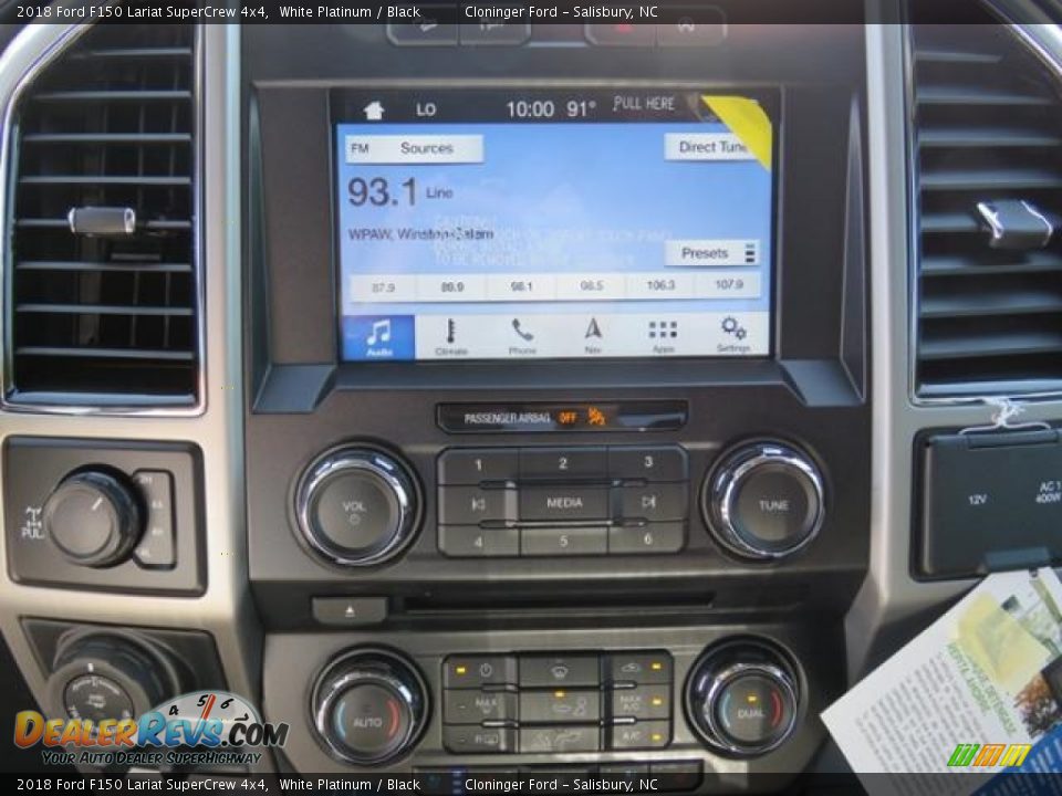2018 Ford F150 Lariat SuperCrew 4x4 White Platinum / Black Photo #12