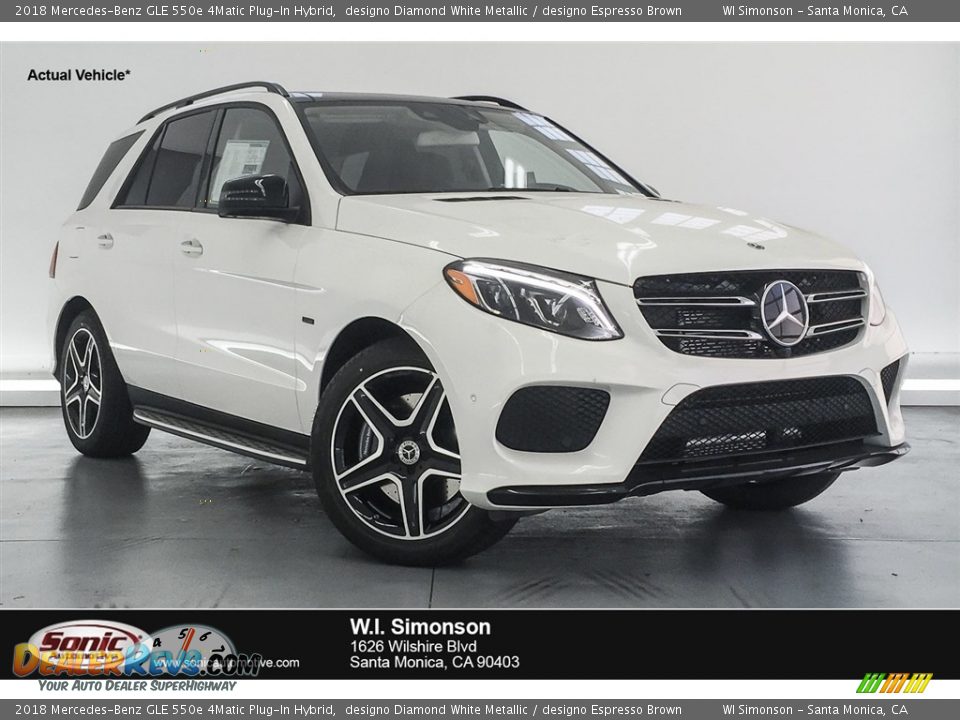 2018 Mercedes-Benz GLE 550e 4Matic Plug-In Hybrid designo Diamond White Metallic / designo Espresso Brown Photo #1