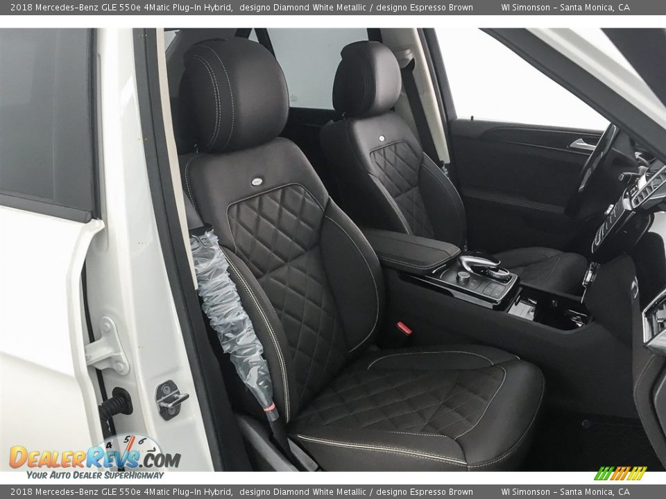 2018 Mercedes-Benz GLE 550e 4Matic Plug-In Hybrid designo Diamond White Metallic / designo Espresso Brown Photo #2