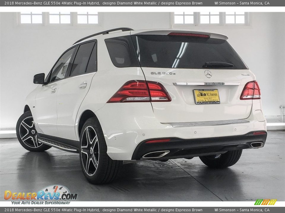 2018 Mercedes-Benz GLE 550e 4Matic Plug-In Hybrid designo Diamond White Metallic / designo Espresso Brown Photo #3