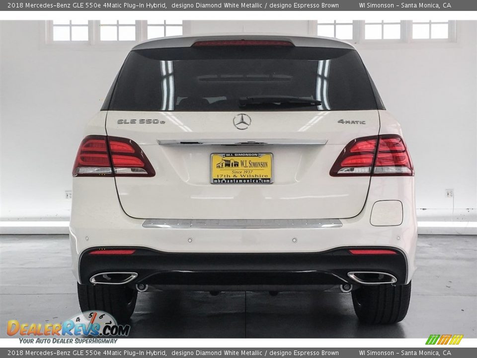 2018 Mercedes-Benz GLE 550e 4Matic Plug-In Hybrid designo Diamond White Metallic / designo Espresso Brown Photo #4