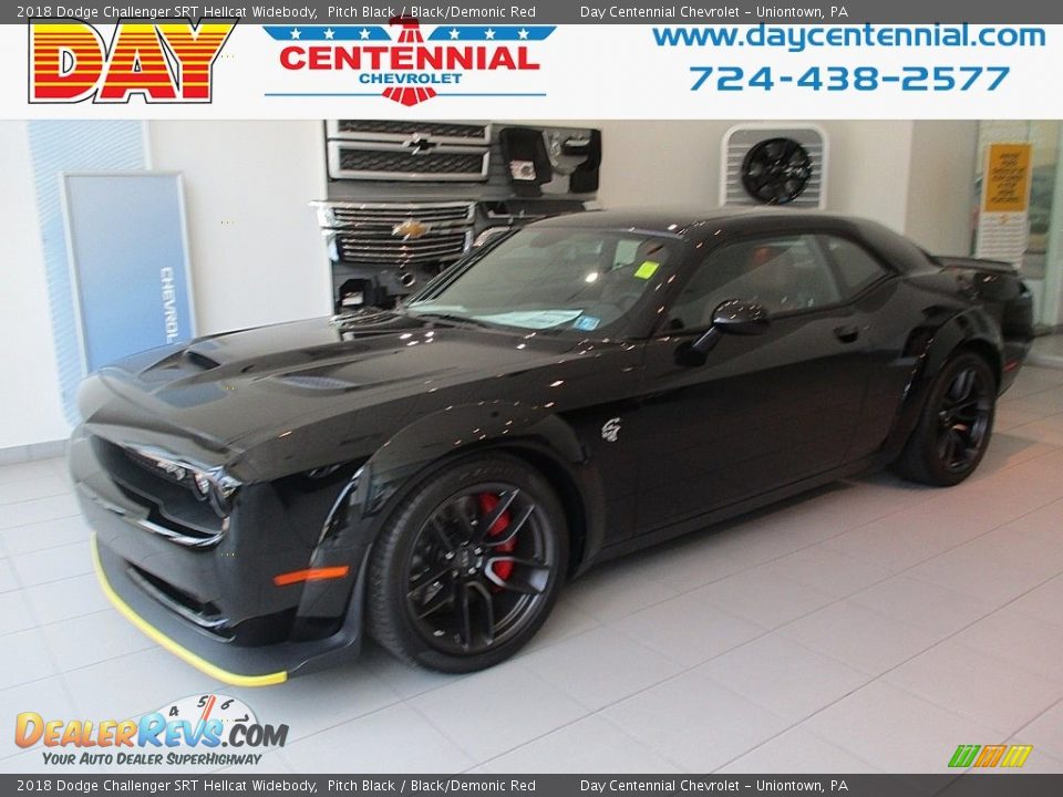 2018 Dodge Challenger SRT Hellcat Widebody Pitch Black / Black/Demonic Red Photo #1
