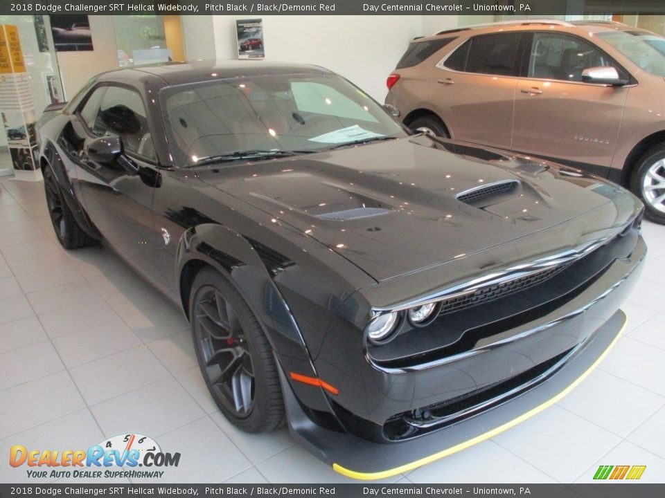 2018 Dodge Challenger SRT Hellcat Widebody Pitch Black / Black/Demonic Red Photo #4