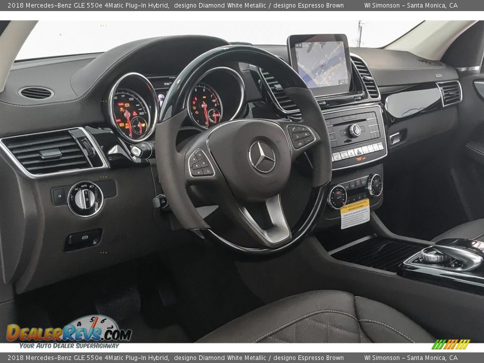 2018 Mercedes-Benz GLE 550e 4Matic Plug-In Hybrid designo Diamond White Metallic / designo Espresso Brown Photo #5