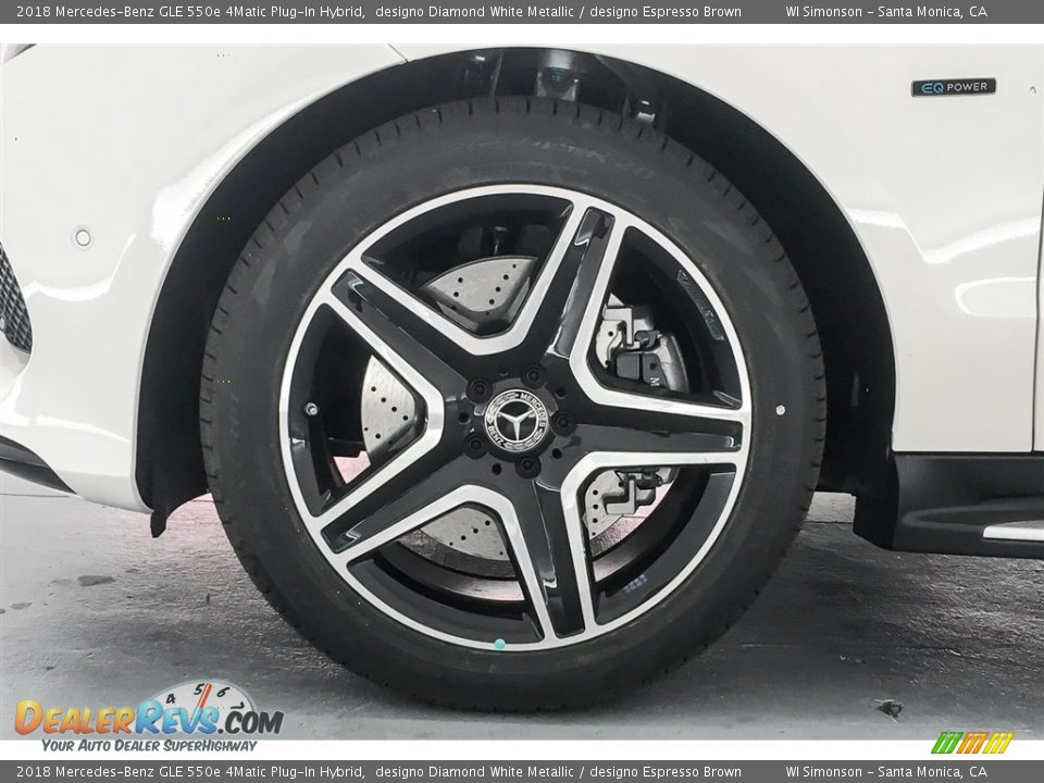 2018 Mercedes-Benz GLE 550e 4Matic Plug-In Hybrid designo Diamond White Metallic / designo Espresso Brown Photo #9