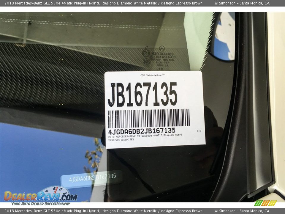 2018 Mercedes-Benz GLE 550e 4Matic Plug-In Hybrid designo Diamond White Metallic / designo Espresso Brown Photo #11