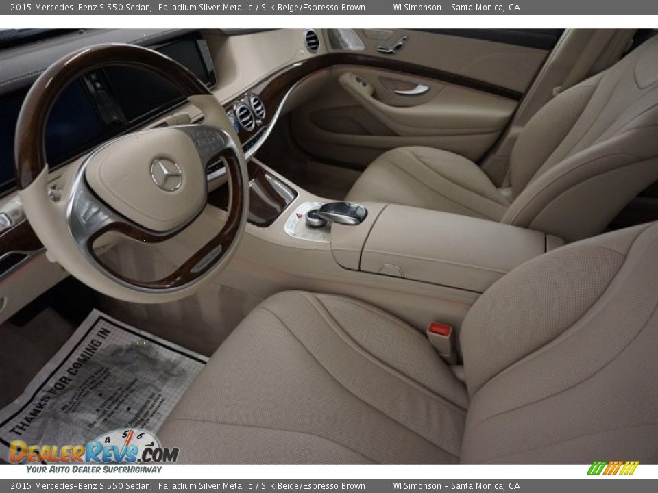 2015 Mercedes-Benz S 550 Sedan Palladium Silver Metallic / Silk Beige/Espresso Brown Photo #12