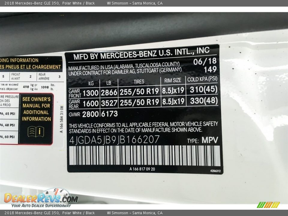 2018 Mercedes-Benz GLE 350 Polar White / Black Photo #11