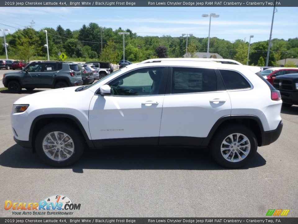 2019 Jeep Cherokee Latitude 4x4 Bright White / Black/Light Frost Beige Photo #2