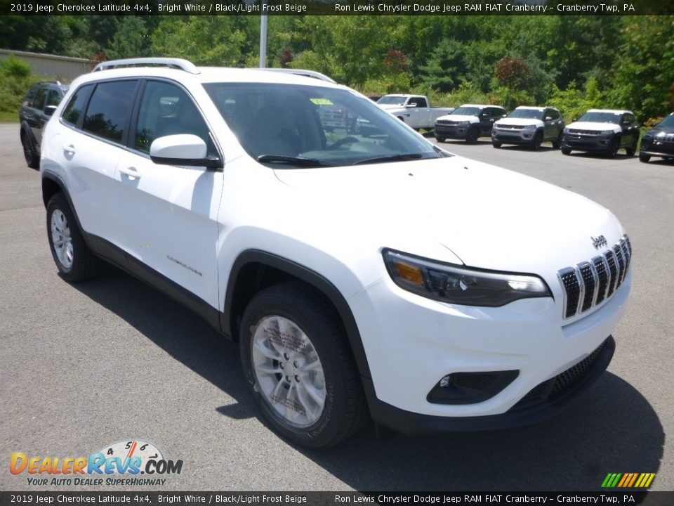 2019 Jeep Cherokee Latitude 4x4 Bright White / Black/Light Frost Beige Photo #7