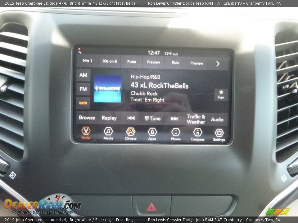 2019 Jeep Cherokee Latitude 4x4 Bright White / Black/Light Frost Beige Photo #17