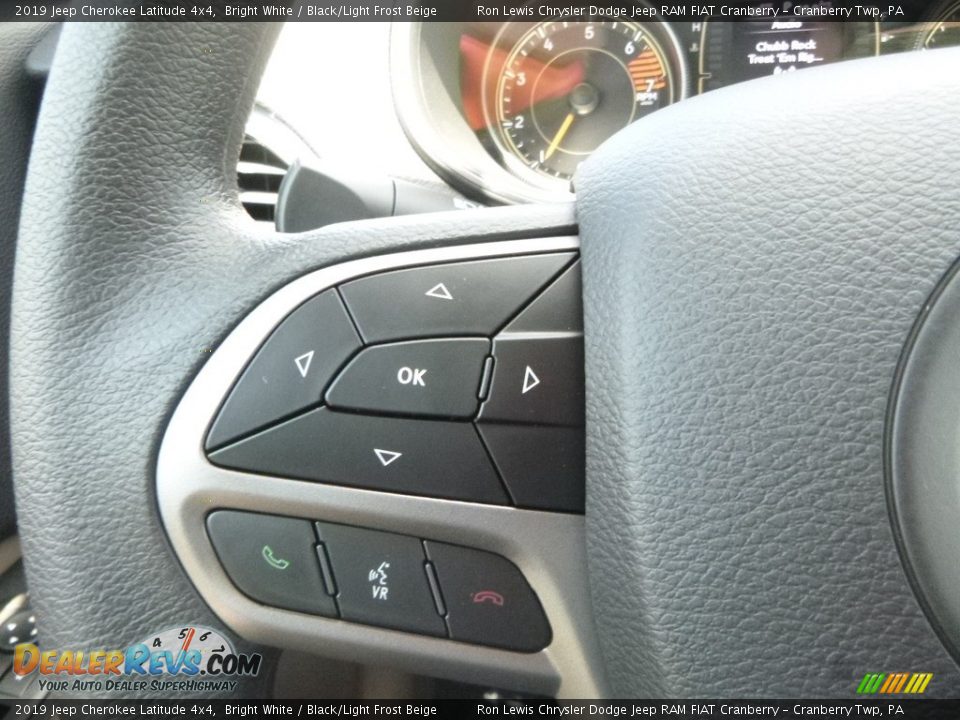2019 Jeep Cherokee Latitude 4x4 Bright White / Black/Light Frost Beige Photo #20