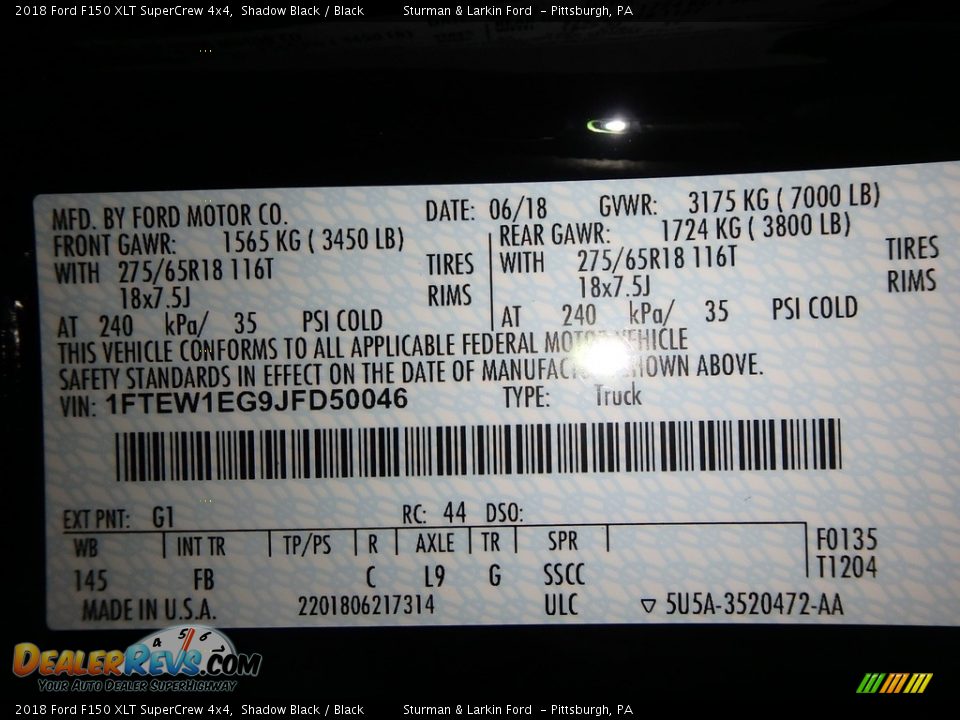 2018 Ford F150 XLT SuperCrew 4x4 Shadow Black / Black Photo #10
