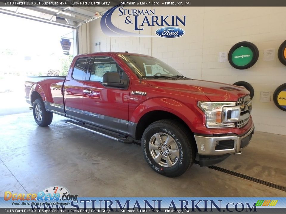 2018 Ford F150 XLT SuperCab 4x4 Ruby Red / Earth Gray Photo #1