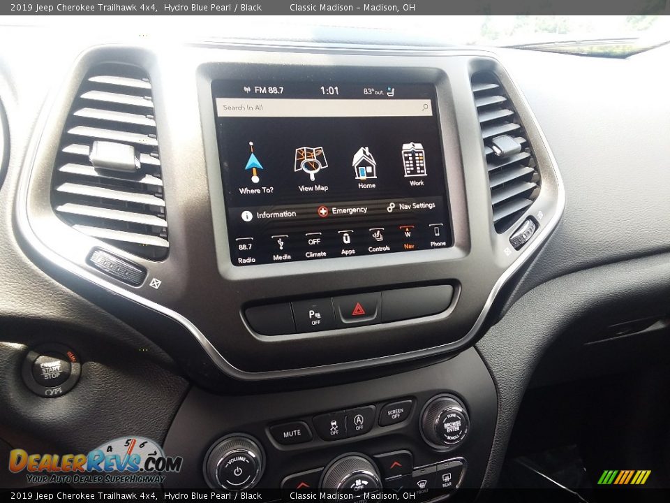 2019 Jeep Cherokee Trailhawk 4x4 Hydro Blue Pearl / Black Photo #11