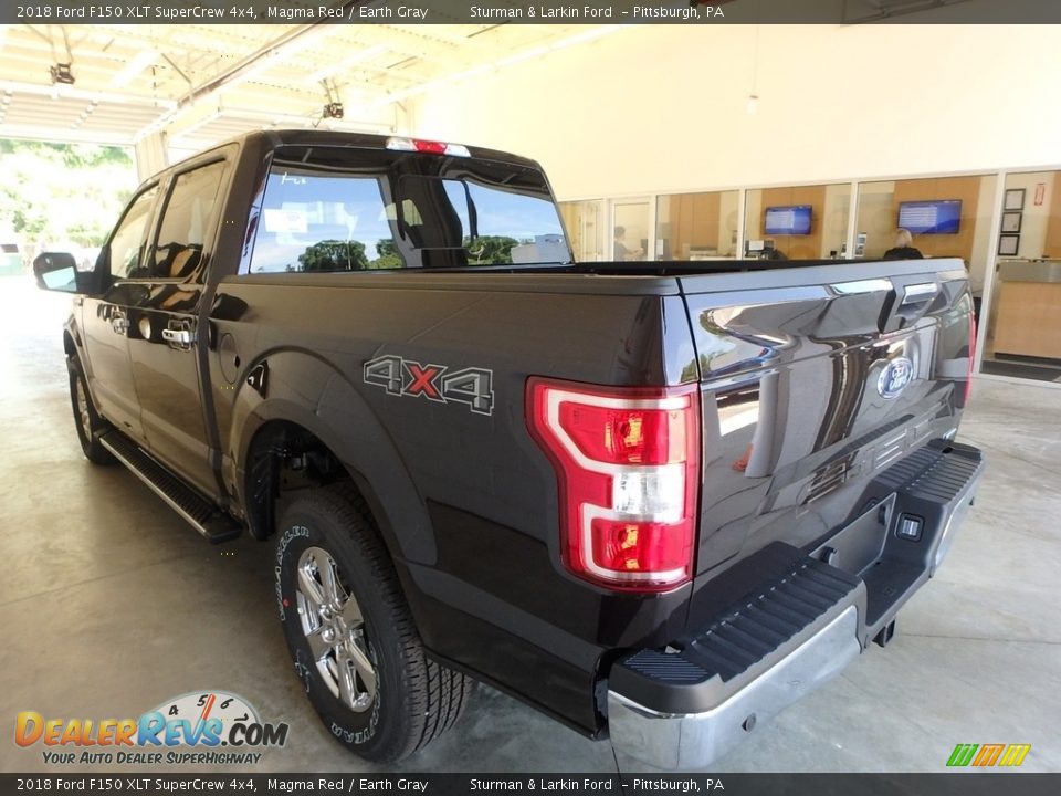 2018 Ford F150 XLT SuperCrew 4x4 Magma Red / Earth Gray Photo #3