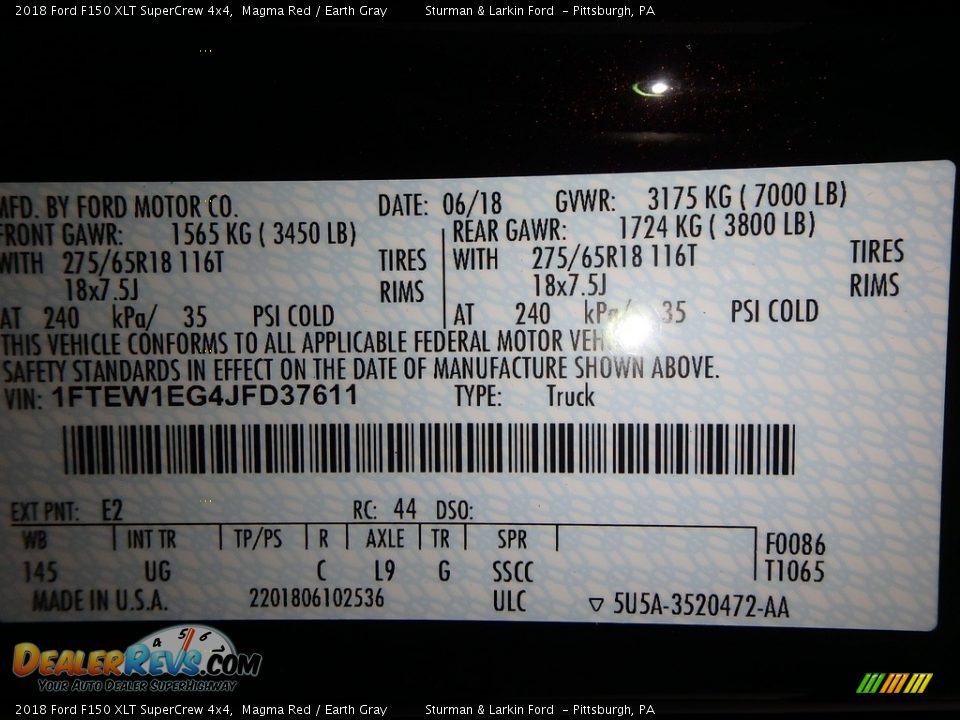 2018 Ford F150 XLT SuperCrew 4x4 Magma Red / Earth Gray Photo #10