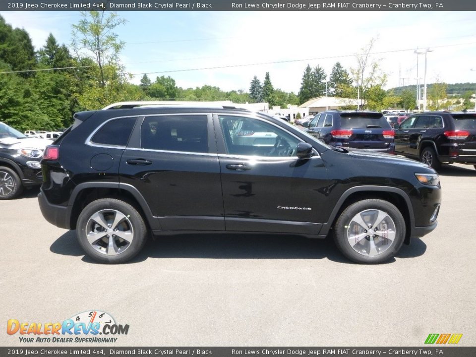 2019 Jeep Cherokee Limited 4x4 Diamond Black Crystal Pearl / Black Photo #6