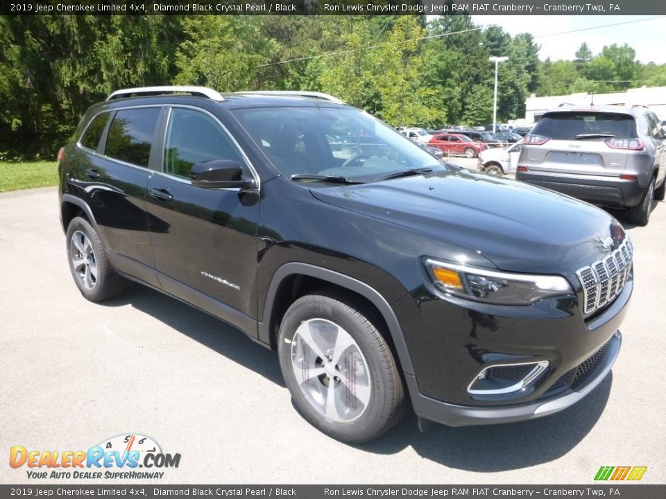 2019 Jeep Cherokee Limited 4x4 Diamond Black Crystal Pearl / Black Photo #7