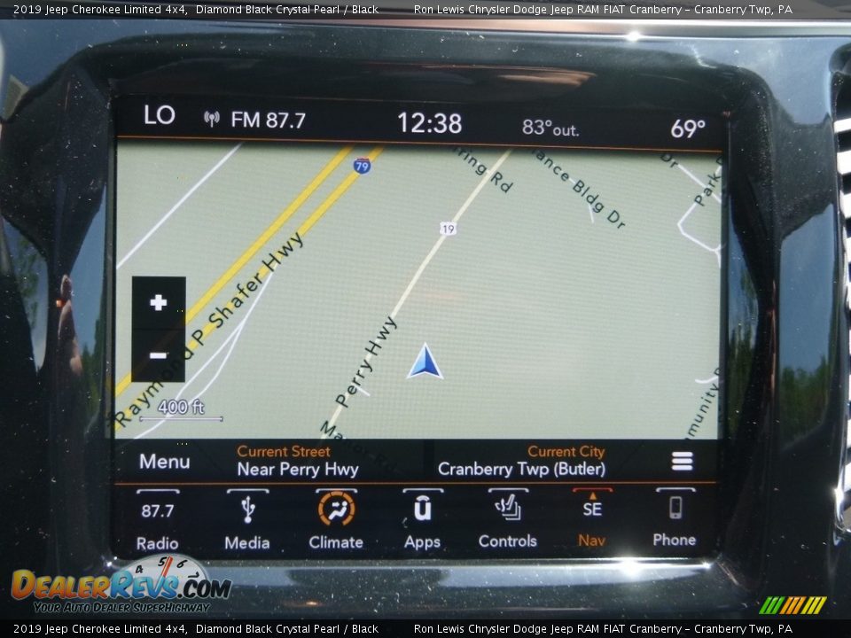 2019 Jeep Cherokee Limited 4x4 Diamond Black Crystal Pearl / Black Photo #18