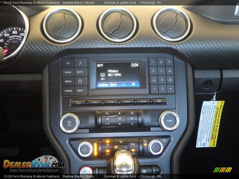 2018 Ford Mustang EcoBoost Fastback Shadow Black / Ebony Photo #11