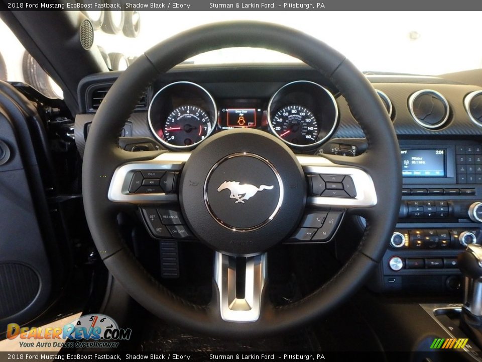 2018 Ford Mustang EcoBoost Fastback Shadow Black / Ebony Photo #14