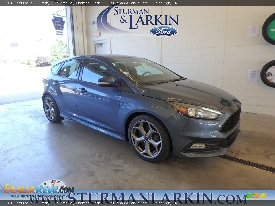 2018 Ford Focus ST Hatch Blue Metallic / Charcoal Black Photo #1