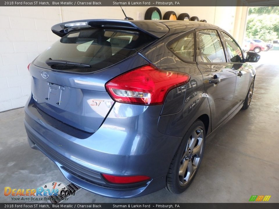 2018 Ford Focus ST Hatch Blue Metallic / Charcoal Black Photo #2