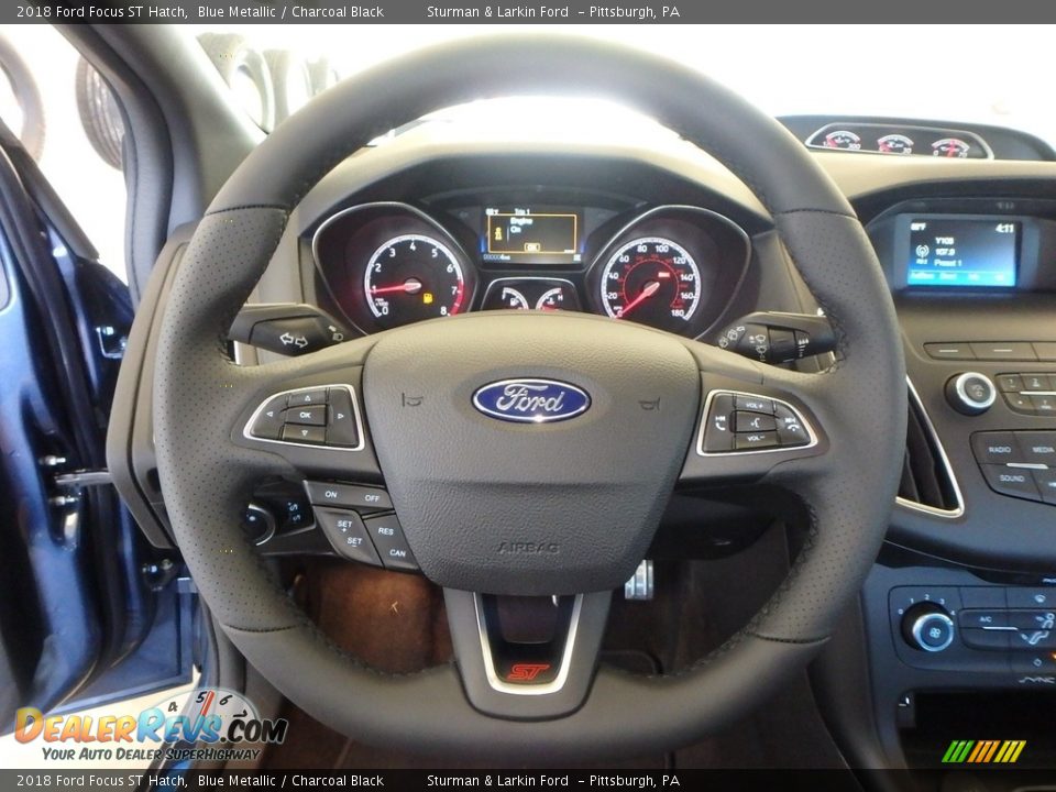 2018 Ford Focus ST Hatch Blue Metallic / Charcoal Black Photo #14