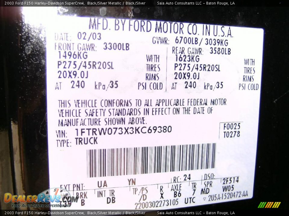 2003 Ford F150 Harley-Davidson SuperCrew Black/Silver Metallic / Black/Silver Photo #13