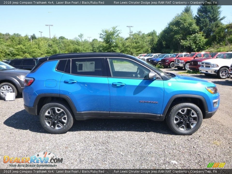 2018 Jeep Compass Trailhawk 4x4 Laser Blue Pearl / Black/Ruby Red Photo #6