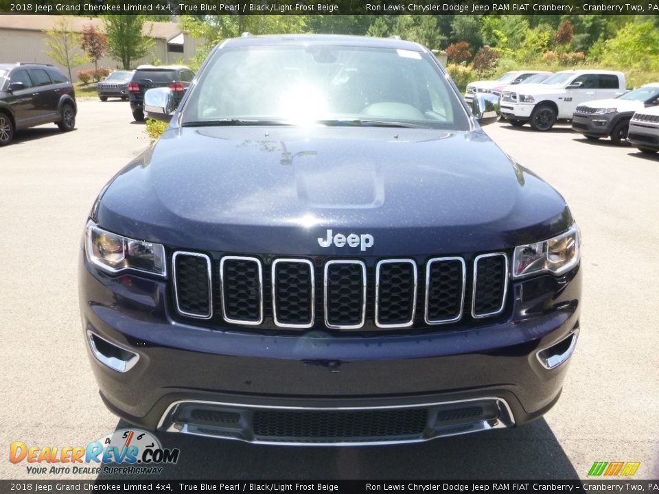 2018 Jeep Grand Cherokee Limited 4x4 True Blue Pearl / Black/Light Frost Beige Photo #8