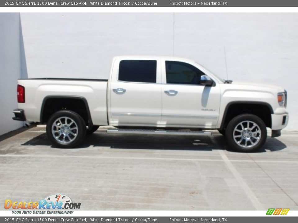 2015 GMC Sierra 1500 Denali Crew Cab 4x4 White Diamond Tricoat / Cocoa/Dune Photo #3