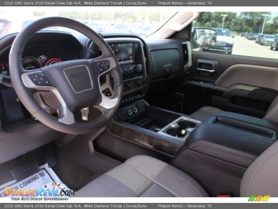 2015 GMC Sierra 1500 Denali Crew Cab 4x4 White Diamond Tricoat / Cocoa/Dune Photo #13