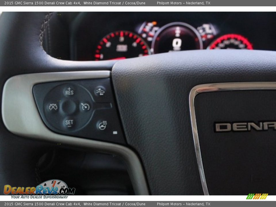 2015 GMC Sierra 1500 Denali Crew Cab 4x4 White Diamond Tricoat / Cocoa/Dune Photo #21