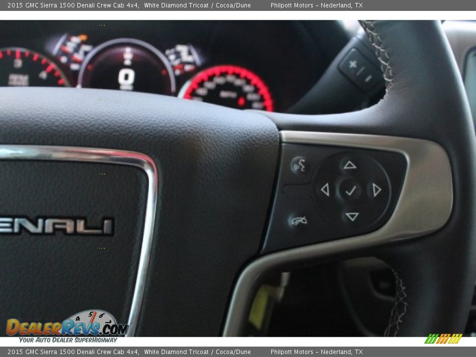 2015 GMC Sierra 1500 Denali Crew Cab 4x4 White Diamond Tricoat / Cocoa/Dune Photo #22