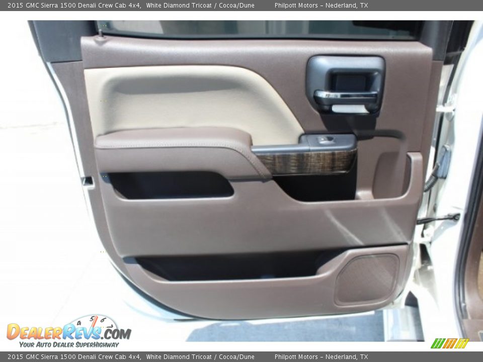 2015 GMC Sierra 1500 Denali Crew Cab 4x4 White Diamond Tricoat / Cocoa/Dune Photo #24
